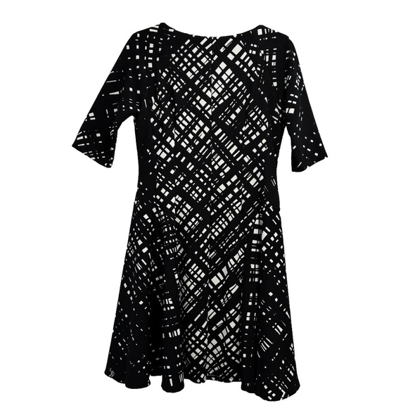 Rabbit Rabbit Rabbit lined black and white geometric lined dress sz 12 - Picture 3 of 16